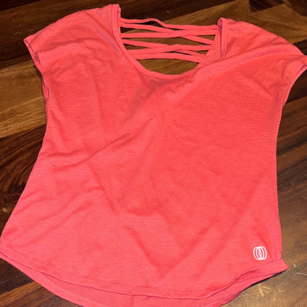 Balance Collection Coral Crisscross Back Top